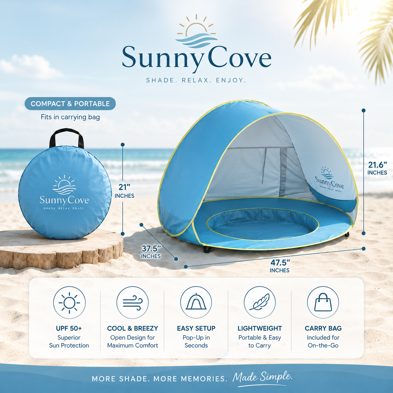 SunnyCove™ - UV Protected Beach Tent
